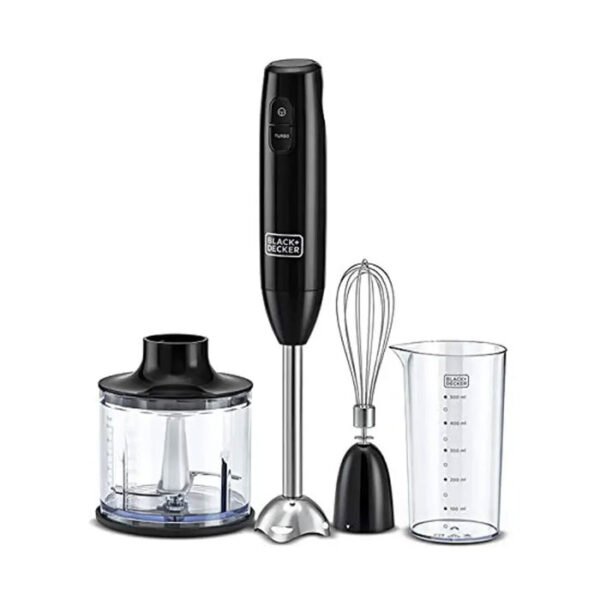 Black + Decker Hand Blender 3 in 1, Black - 600W HB600-B5)